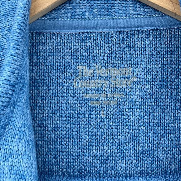 VERMONT COUNTRY STORE Sweater Mens L Fleece Jacket Mock Neck Full Zip Blue - Picture 4 of 16